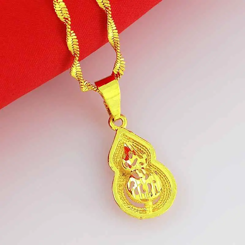 24K Gold Plated Necklaces Peach Collier Femme Charms274 9