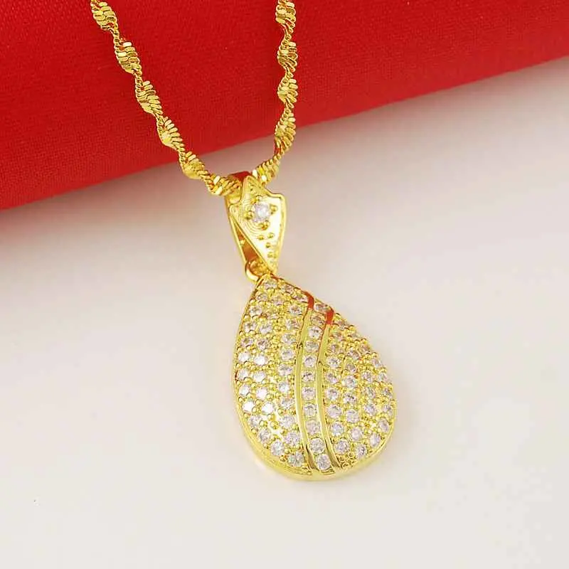 24K Gold Plated Pendants Big Drop Corrente De Prata Masculina Bijoux278 1