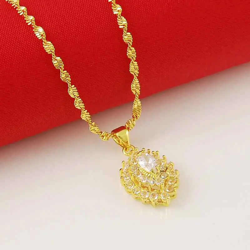 24K Gold Plated Pendants Big Drop Corrente De Prata Masculina Bijoux278 2