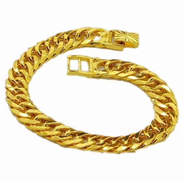 24K Gp Gold Plated Mens Jewelry Bracelet Yellow Gold Golden Bracelet Bangle Yhdh 13 1