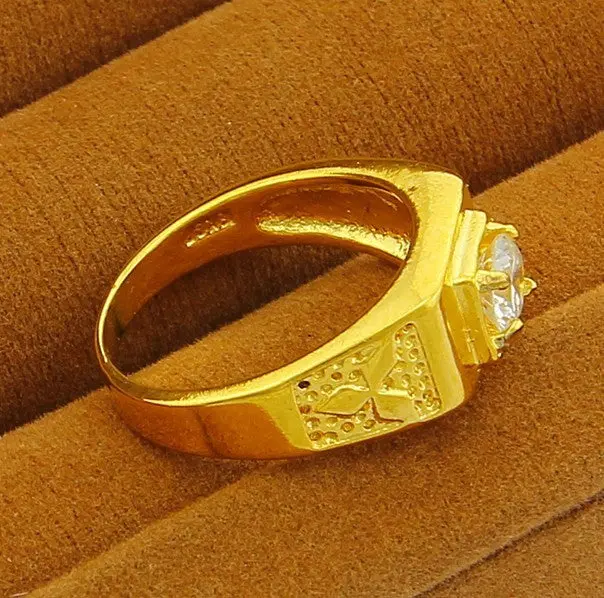 24K Gp Gold Plated Mens&Women Jewelry Ring Yellow Gold Golden Finger Ring Yhdr 23 2