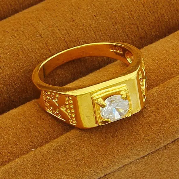 24K Gp Gold Plated Mens&Women Jewelry Ring Yellow Gold Golden Finger Ring Yhdr 23 4