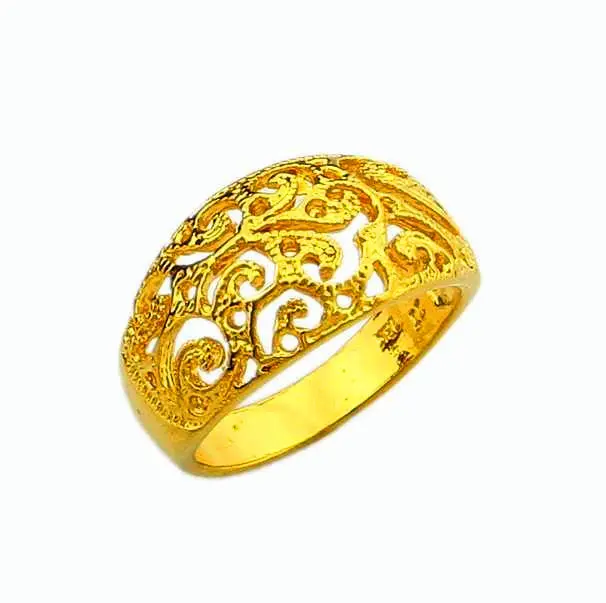 24K Gp Gold Plated Mens&Women Jewelry Ring Yellow Gold Golden Finger Ring Yhdr  5 1