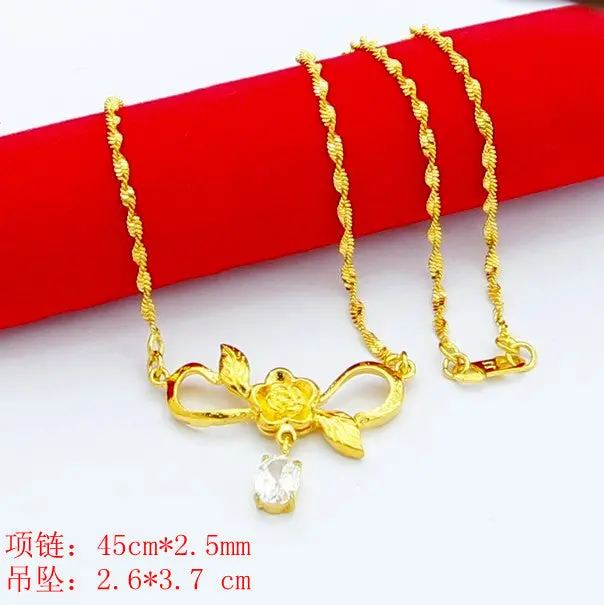 24K Gp Gold Plated Necklace Mens & Women Yellow Gold Golden Jewelry Necklace Yhdn 11 1