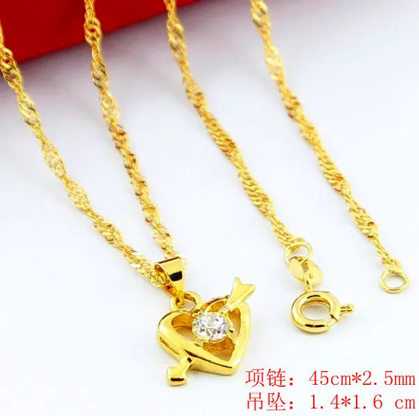 24K Gp Gold Plated Necklace Mens & Women Yellow Gold Golden Jewelry Necklace Yhdn 15 1