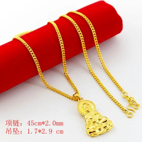 24K Gp Gold Plated Necklace Mens & Women Yellow Gold Golden Jewelry Necklace Yhdn 24 1