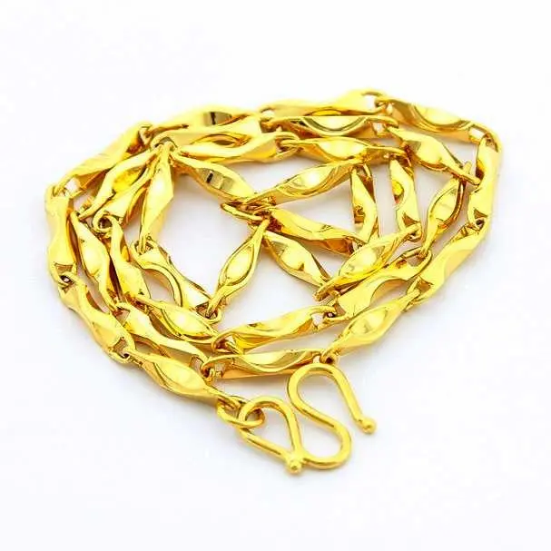 24K Gp Gold Plated Necklace Mens & Women Yellow Gold Golden Jewelry Necklace Yhdn 44 1