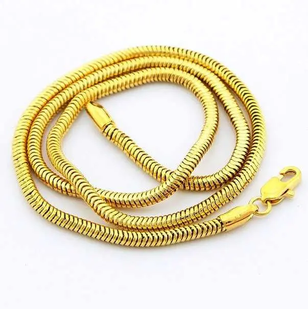 24K Gp Gold Plated Necklace Mens & Women Yellow Gold Golden Jewelry Necklace Yhdn 52 1