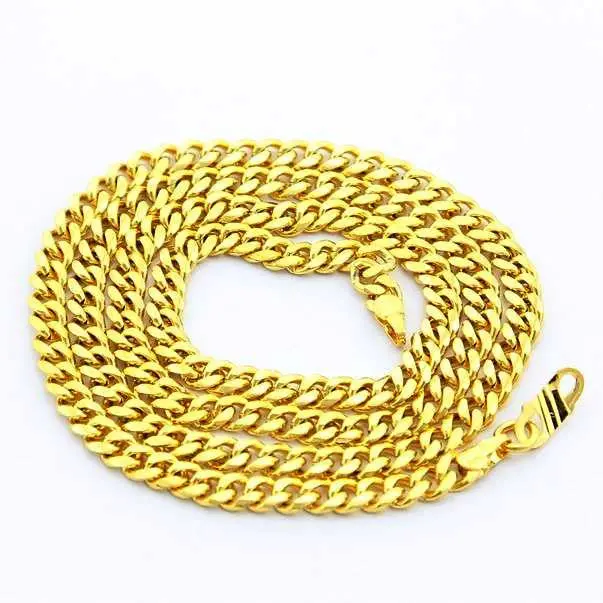 24K Gp Gold Plated Necklace Mens & Women Yellow Gold Golden Jewelry Necklace Yhdn 57 1