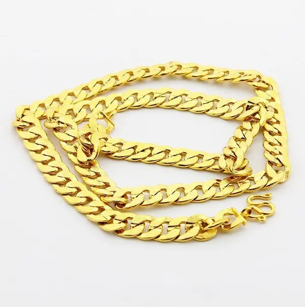 24K Gp Gold Plated Necklace Mens & Women Yellow Gold Golden Jewelry Necklace Yhdn 59 1