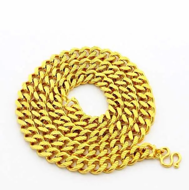 24K Gp Gold Plated Necklace Mens & Women Yellow Gold Golden Jewelry Necklace Yhdn 63 1