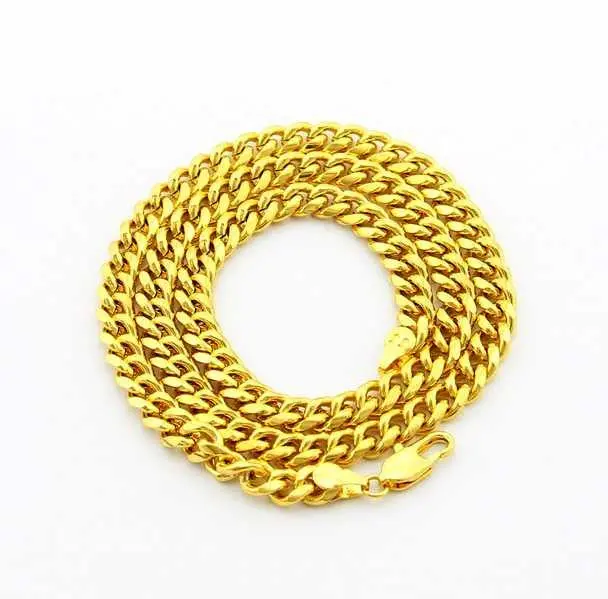 24K Gp Gold Plated Necklace Mens & Women Yellow Gold Golden Jewelry Necklace Yhdn 64 1