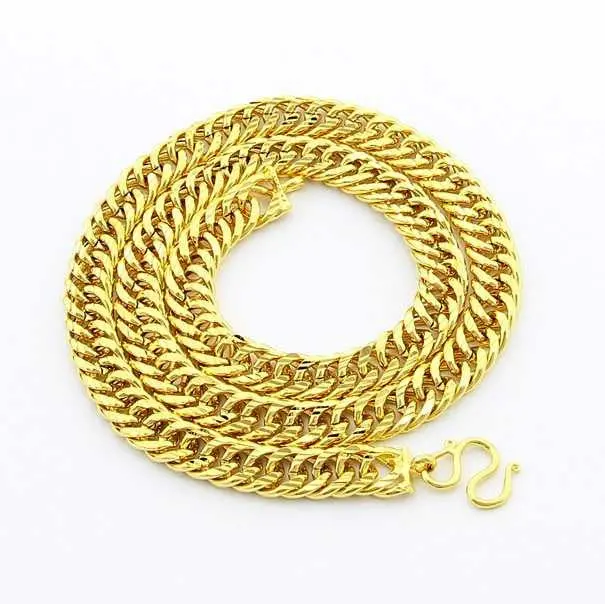 24K Gp Gold Plated Necklace Mens & Women Yellow Gold Golden Jewelry Necklace Yhdn 66 1