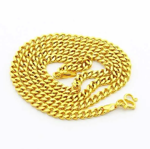 24K Gp Gold Plated Necklace Mens & Women Yellow Gold Golden Jewelry Necklace Yhdn 69 1
