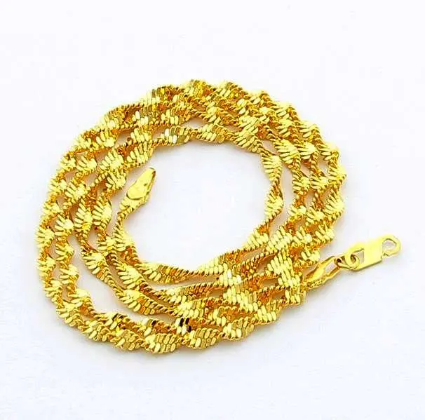 24K Gp Gold Plated Necklace Mens & Women Yellow Gold Golden Jewelry Necklace Yhdn 7 1