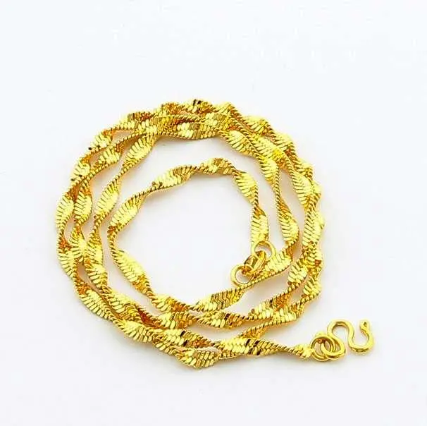 24K Gp Gold Plated Necklace Mens & Women Yellow Gold Golden Jewelry Necklace Yhdn 71 1
