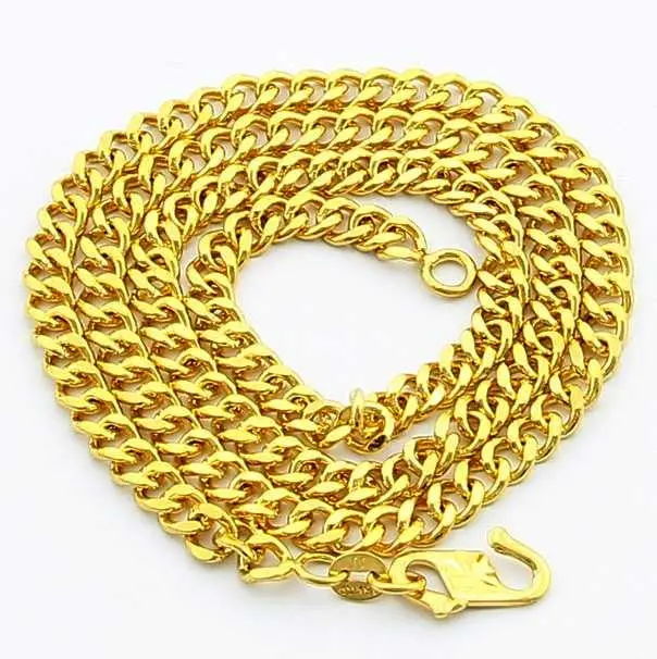 24K Gp Gold Plated Necklace Mens & Women Yellow Gold Golden Jewelry Necklace Yhdn 72 1