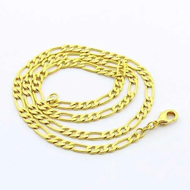 24K Gp Gold Plated Necklace Mens & Women Yellow Gold Golden Jewelry Necklace Yhdn 73 1