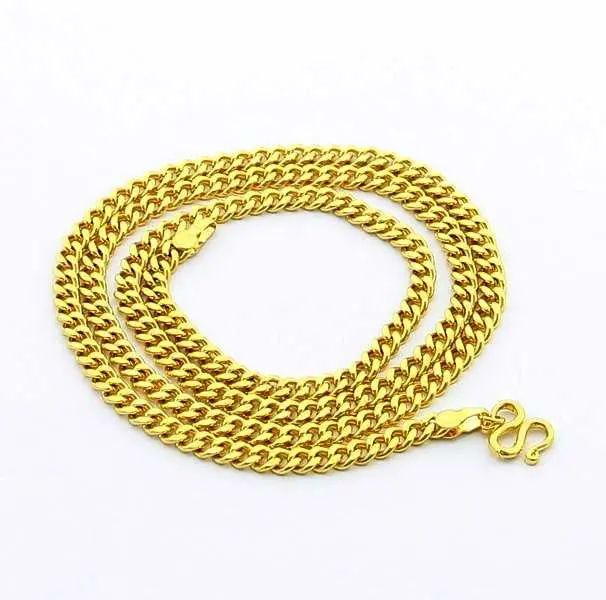 24K Gp Gold Plated Necklace Mens & Women Yellow Gold Golden Jewelry Necklace Yhdn 77 1