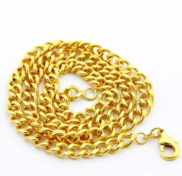 24K Gp Gold Plated Necklace Mens & Women Yellow Gold Golden Jewelry Necklace Yhdn 82 1