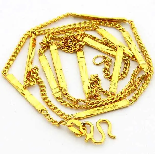 24K Gp Gold Plated Necklace Mens & Women Yellow Gold Golden Jewelry Necklace Yhdn 86 1