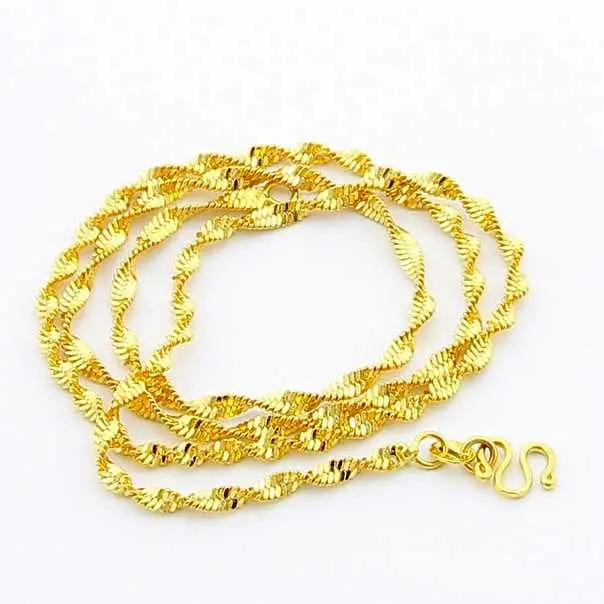 24K Gp Gold Plated Necklace Mens & Women Yellow Gold Golden Jewelry Necklace Yhdn 87 1