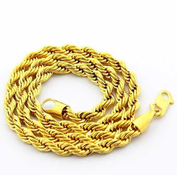 24K Gp Gold Plated Necklace Mens & Women Yellow Gold Golden Jewelry Necklace Yhdn 94 1