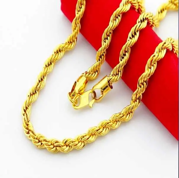 24K Gp Gold Plated Necklace Mens & Women Yellow Gold Golden Jewelry Necklace Yhdn 97 1