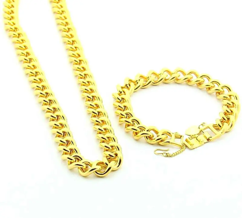 24K Jewelry Set24k Gold Plated Necklace Bracelet Jewelry Necklacebridal Yellow Gold Jewelry Bracelet Yhds 41 1