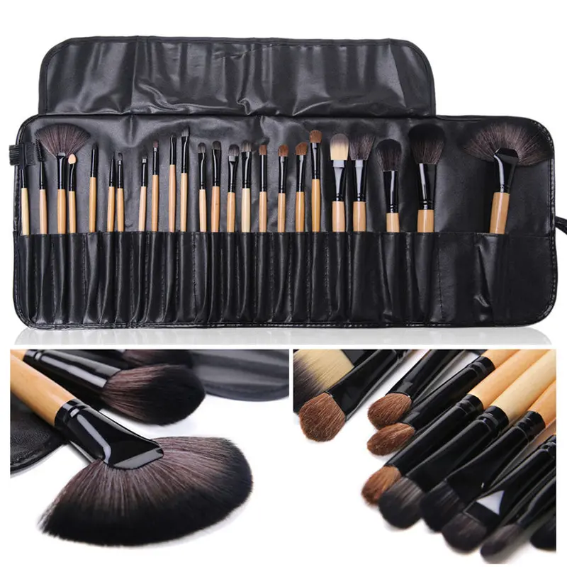 24Pcs Makeup Brushes Pressional Brush Tool Kits Eyeshadow Powder Eyeliner Contour Brush Bag Black Pincel Maquiagem 1