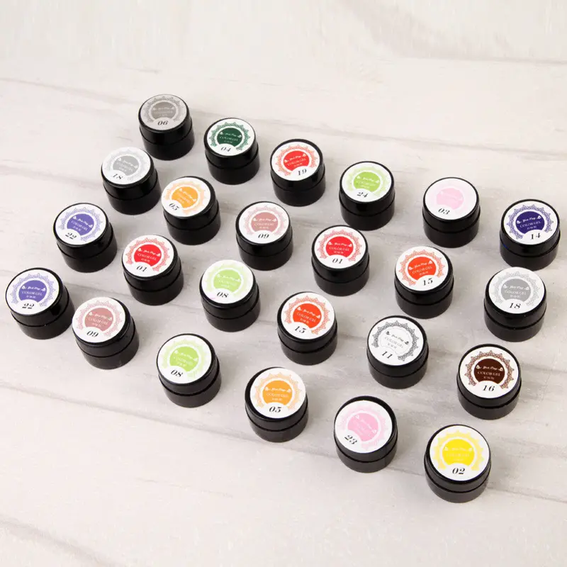 24Pcs Potherapy Glue Painting Nail Gel Polish Pen Flower Gum Carved Transparent 1