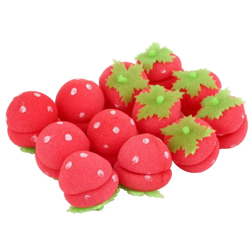 24Pcs Rollers Curlers Strawberry Balls Hair Care Soft Sponge Lovely Diy Tool 1