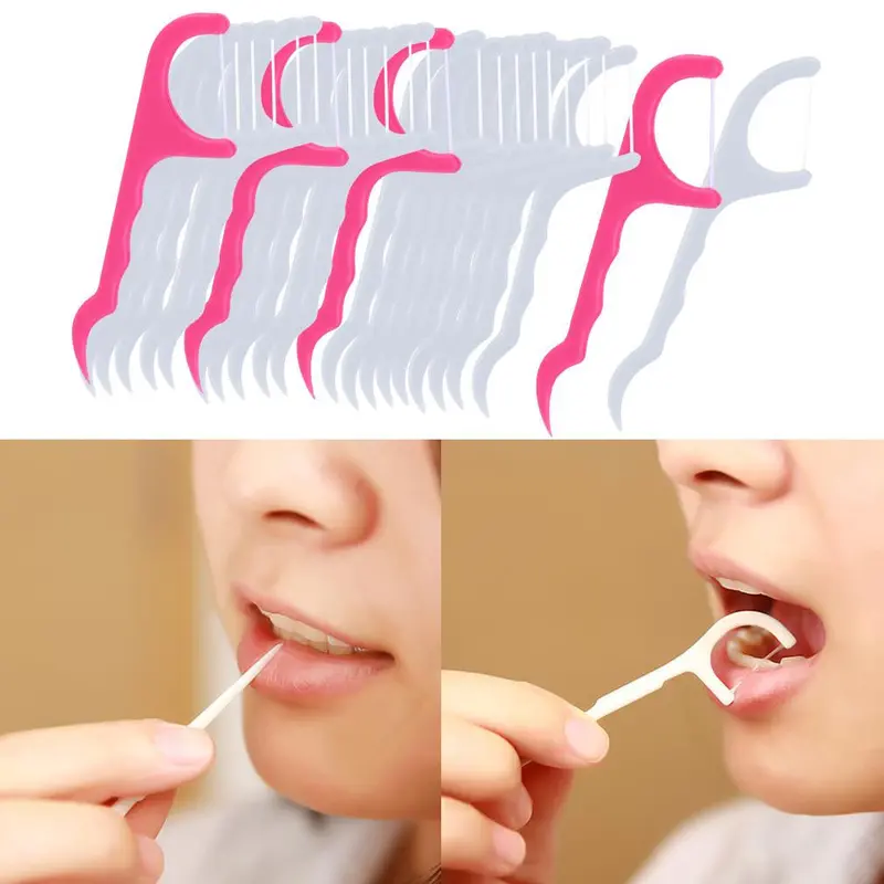 25Pcs1 Pack Dental Floss Picks 2 In 1 Toothpick Teeth Cleaning Oral Care 1