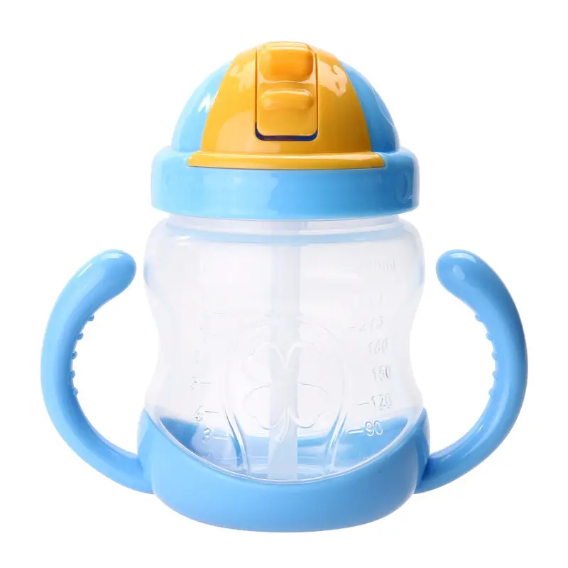 280Ml Cute Kids Baby Cup Children Learn Feeding Drinking Water Straw Hle Bottle School Drinking Bottle 1