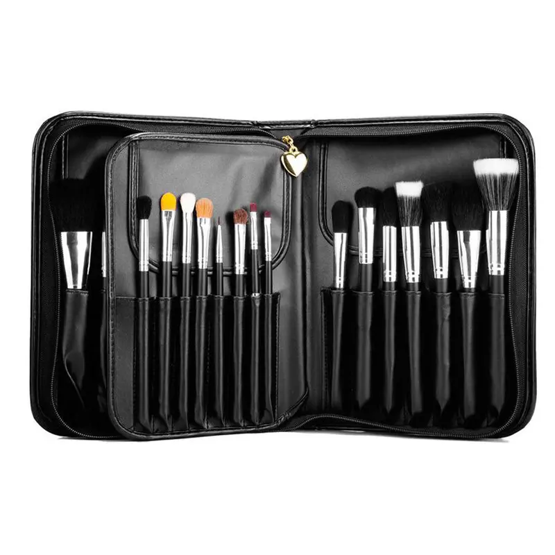 29Pcs Cosmetic Powder Makeup Brushes Tool Set With A Book Type Brush Bag Case Eyeshadow Angled Powder Brush 1