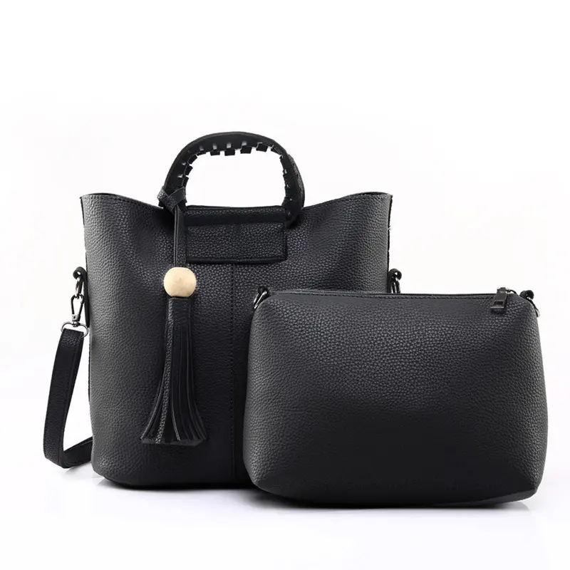 2Pc Famous Women Vintage Tassel Leather Bag Designer Crossbody Shoulder Bags+Clutch Bag Women Messenger Bags Bolsa 1