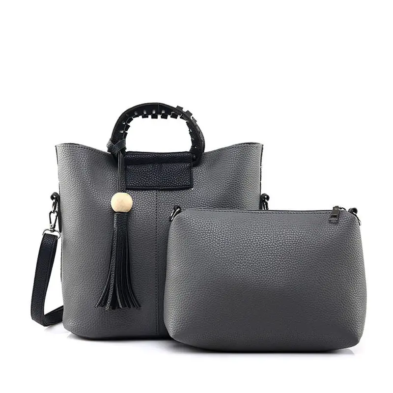 2Pc Famous Women Vintage Tassel Leather Bag Designer Crossbody Shoulder Bags+Clutch Bag Women Messenger Bags Bolsa 2