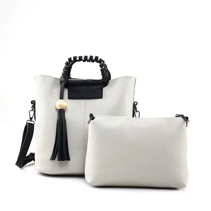 2Pc Famous Women Vintage Tassel Leather Bag Designer Crossbody Shoulder Bags+Clutch Bag Women Messenger Bags Bolsa 3