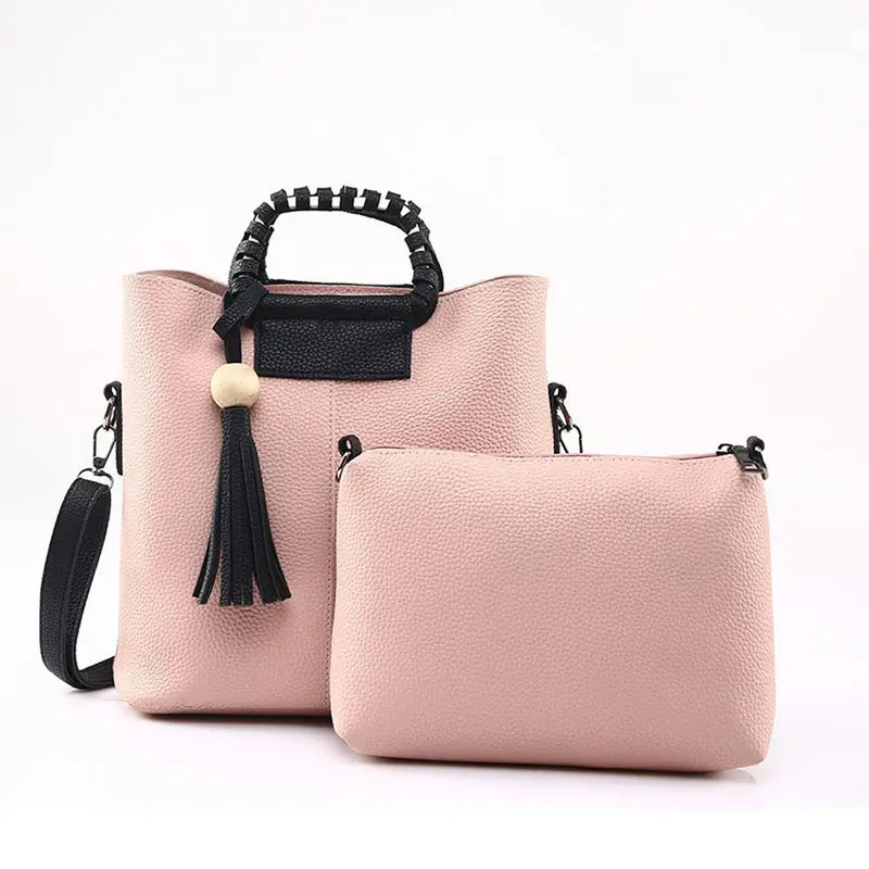 2Pc Famous Women Vintage Tassel Leather Bag Designer Crossbody Shoulder Bags+Clutch Bag Women Messenger Bags Bolsa 4