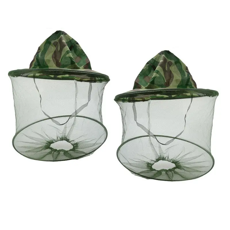 2Pc Men Women Cap Net Mesh Face Protector Cap Insect Bee Mosquito Resistance Casual Hats Sun Fish Hat 1