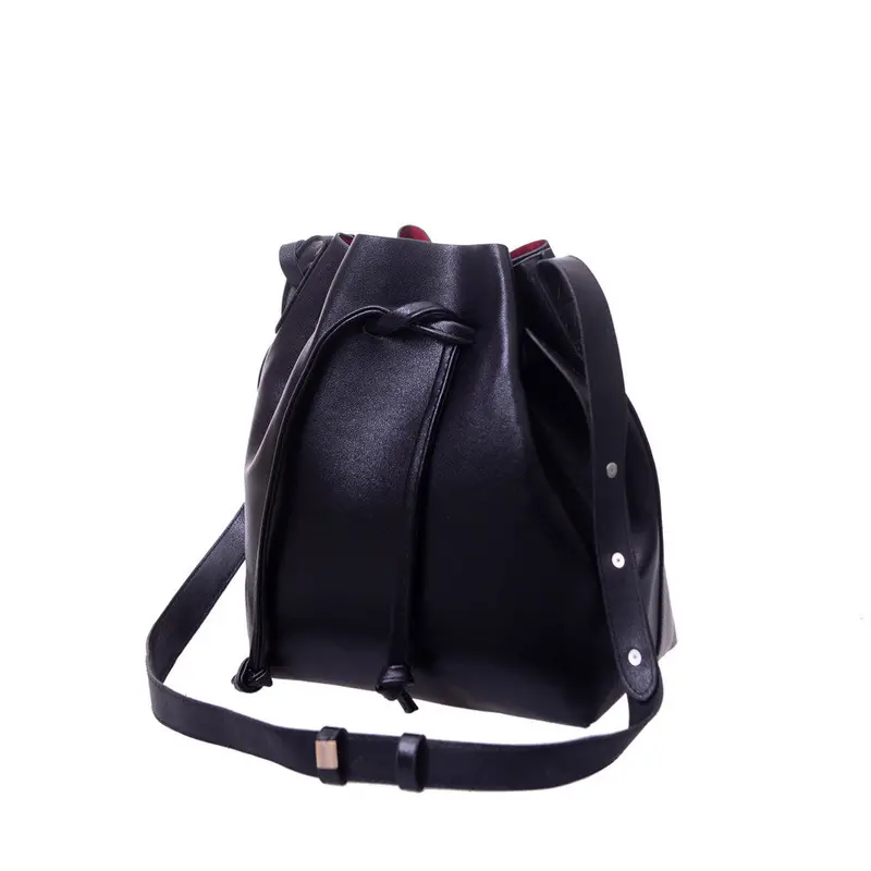 2Pc Women's Handbags Luxury Shoulder Bags Bucket Designer Hand Bags For Women Black Bags Ladies Rivet Bolsa 2
