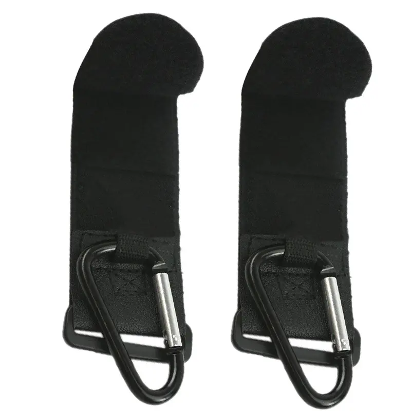 2Pcs Aluminum Baby Stroller Hook + Strap Stroller Accessories Pram Hooks Hanger For Baby Car Carriage Buggy Hanging Holder 1