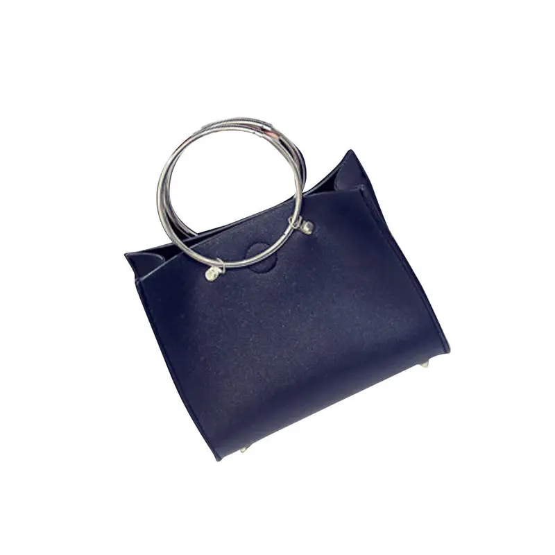 2Pcs Bags Pu Women Leather Hoop Hbag Classic Women's Tote Shoulder Messenger Bags Clutch 1