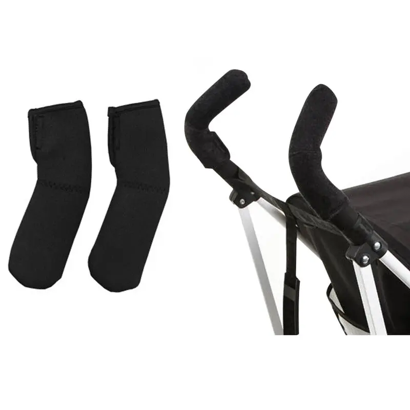 2Pcs Black Neoprene Baby Stroller Grip Cover Carriages Pouste Hle Protector Cover For Armrest Covers Hle Pram 1