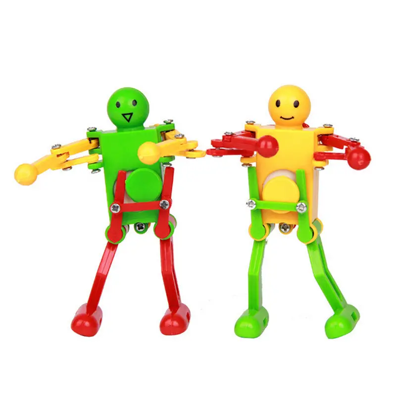 2Pcs Clockwork Wind Up Toy Dancing Robot Toy For Children Kids Toy Yellow Green Red 1