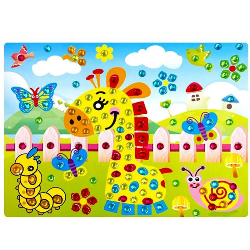 2Pcs Diy Diamond Sticker Hmade Crysta Paste Painting Mosaic Puzzle Toys 1