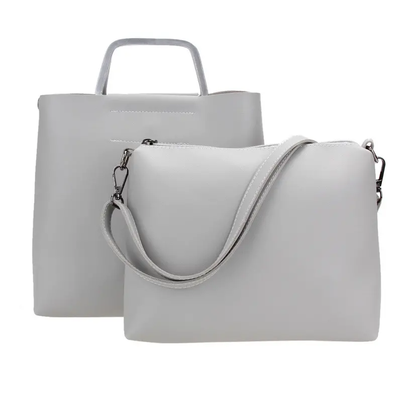 2Pcs Fashion Women Leather Handbag Metal Handle Women Bag Shoulder Crossbody Bag Pu Clutches Bolsa Feminina Messenger Bag Brand 3