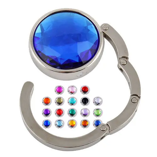 2Pcs Fold Clear Crystal Bag Handbag Hanger Holder Purse Hook 3435 1