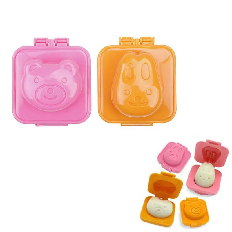 2Pcs Food Grade Plastic Boiled Egg Mold Bento Maker Cutter Decorating Egg Tools 82693 2