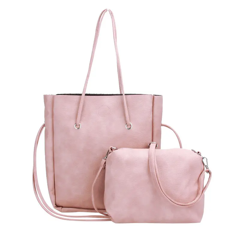 2Pcs New Fashion Women Leather Handbag Crossbody Bag Tote Large Capacity Famous Brand Designer Handbag Composite Bag 1